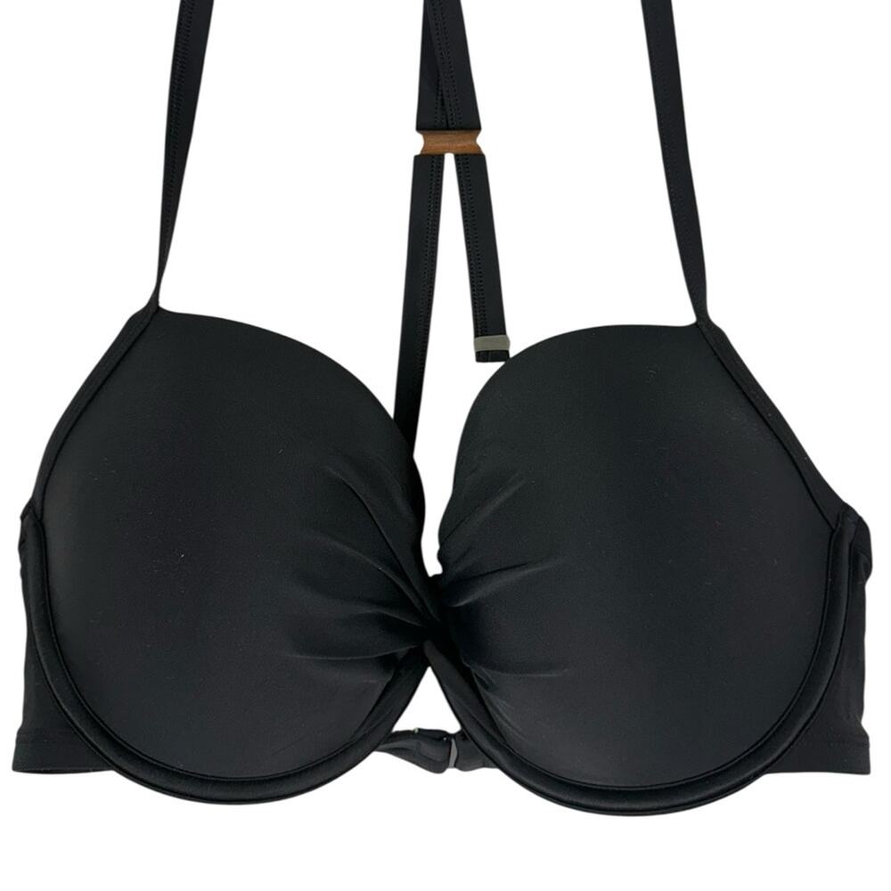 Aerie Black Padded Halter Style Swim Top Size 34DD